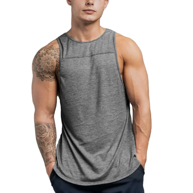 

Factory Price High Quality Low Cut Men Gym Wear Fitness Tank Top Vest Sweat Men's Tank Tops, Black/white/green/dark red/grey