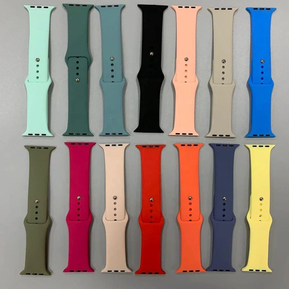 

Compatible For Apple Watch Band Rubber 44/42/40/38mm Series 6/5 Changeable Silicone Sport Strap Replacement Bracelet Wristband, Optional