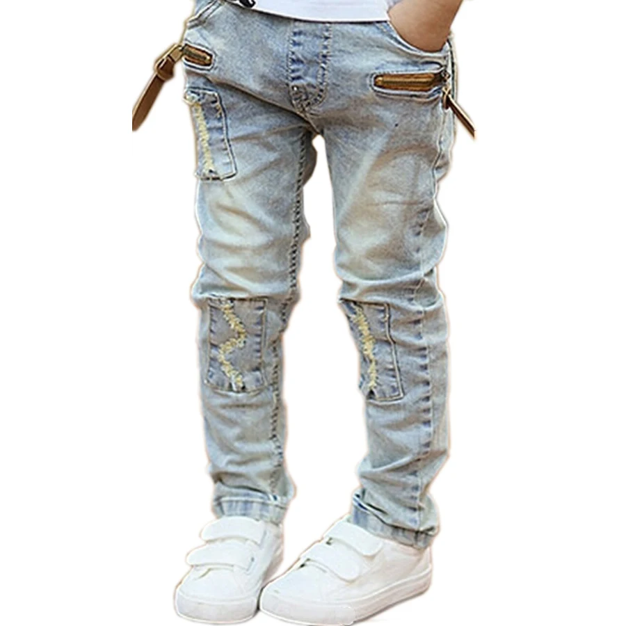 

4-13 Years Children Fashion Clothes Classic Denim Clothing Long Trousers Baby Boy Casual Bowboy Kids Boys Jeans Pants
