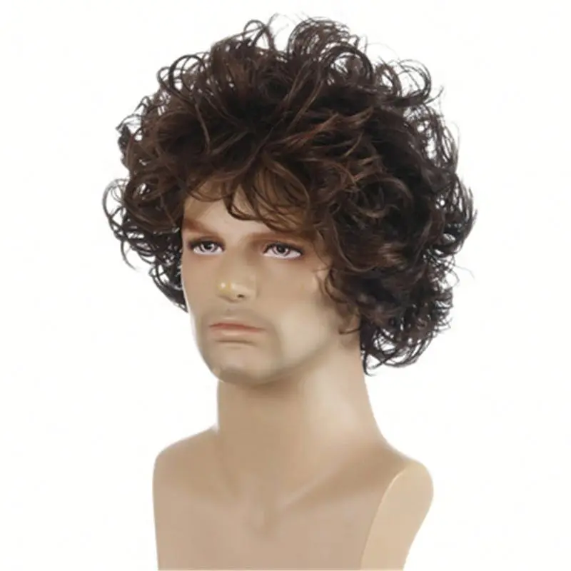 

Jh New European And American Men's Wig Punk Explosive Fluffy Short Curly Hair