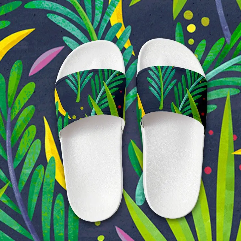 

2021 NEW customized printed logo men's slides slippers beach sandal soft thick bottom womens slippers EVA sole sliders for men