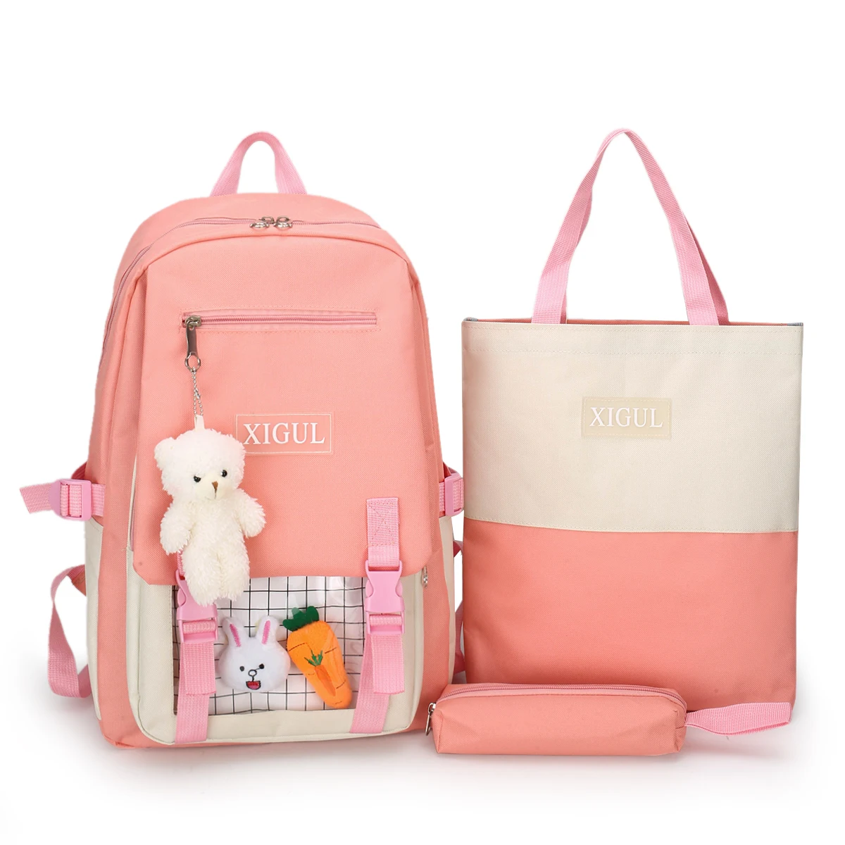

2021 wholesale 3 pcs set middle school backpack bags fashion new lovely backpack sets for girls