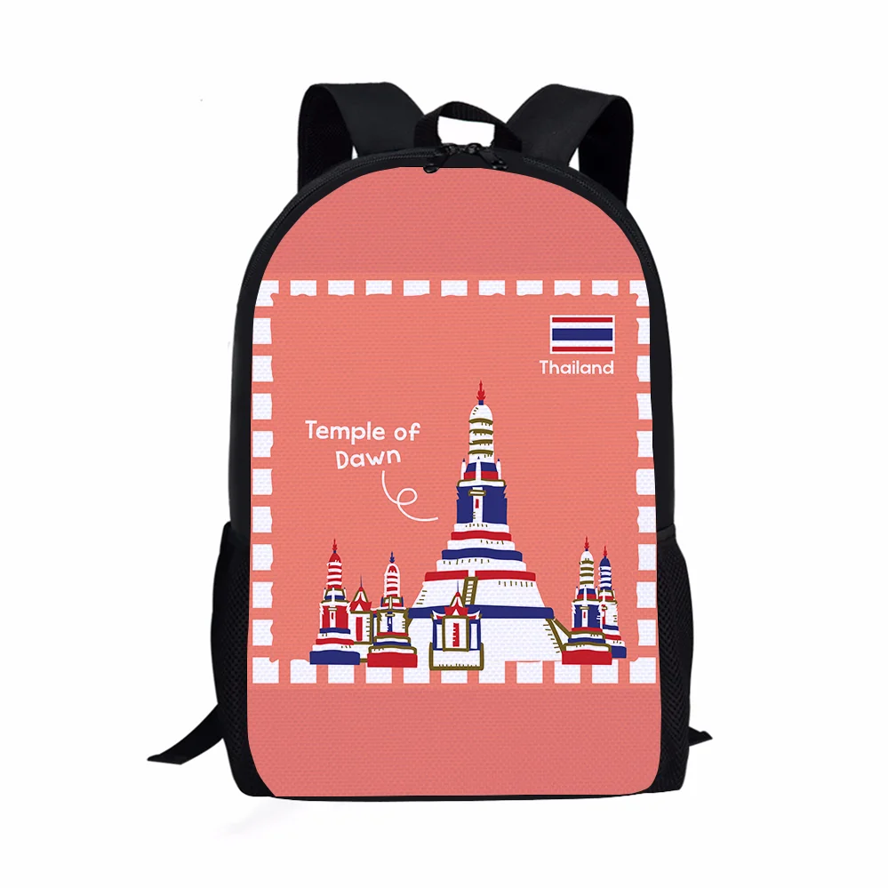 

2022 New Designer Trending Custom Thailand Temple Of Dawn Logo Souvenirs Advertising Gift Casual Bag For Mens Backpack
