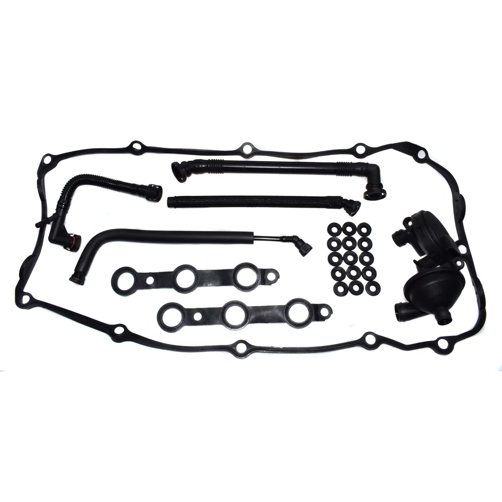 

Free Shipping!CRANK CCV CASE VALVE & BREATHER HOSE &COVER GASKET Kit For BMW E46 E39 E60 E61