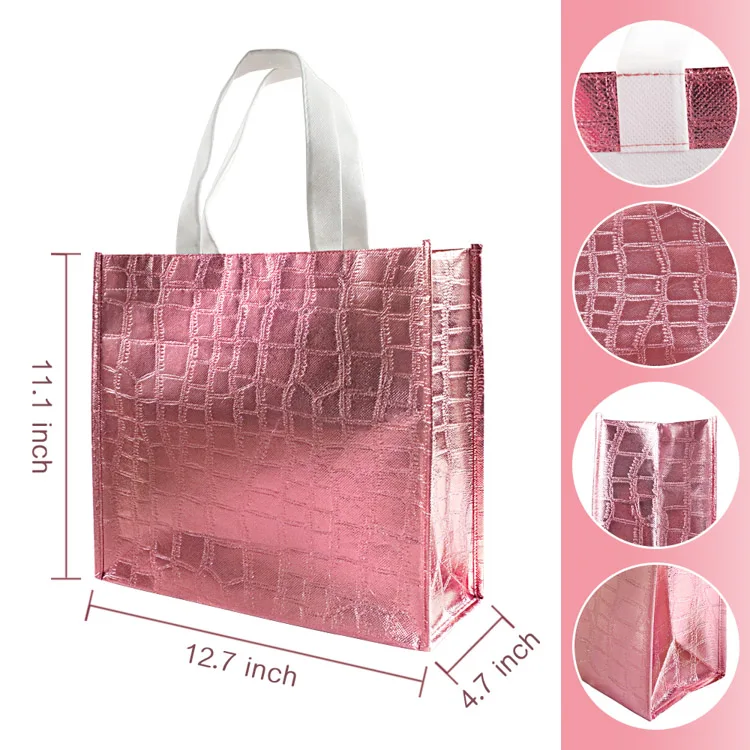 

reusable tote shopping bags Glossy Reusable Grocery Bag custom printing laminated non-woven shopping bags