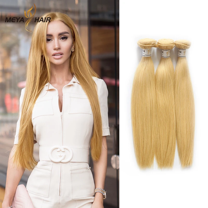 Meya Color 613 Blond Human Hair Weave Platinum Sexy Lady Blonde