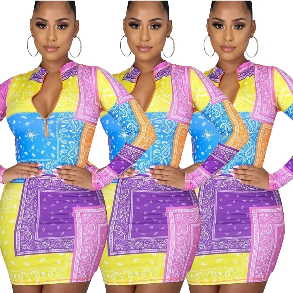 

2021 Spring Ladies Bandana Dress One Piece Jumpsuits Bodycon Dresses Casual Mini Club Dresses