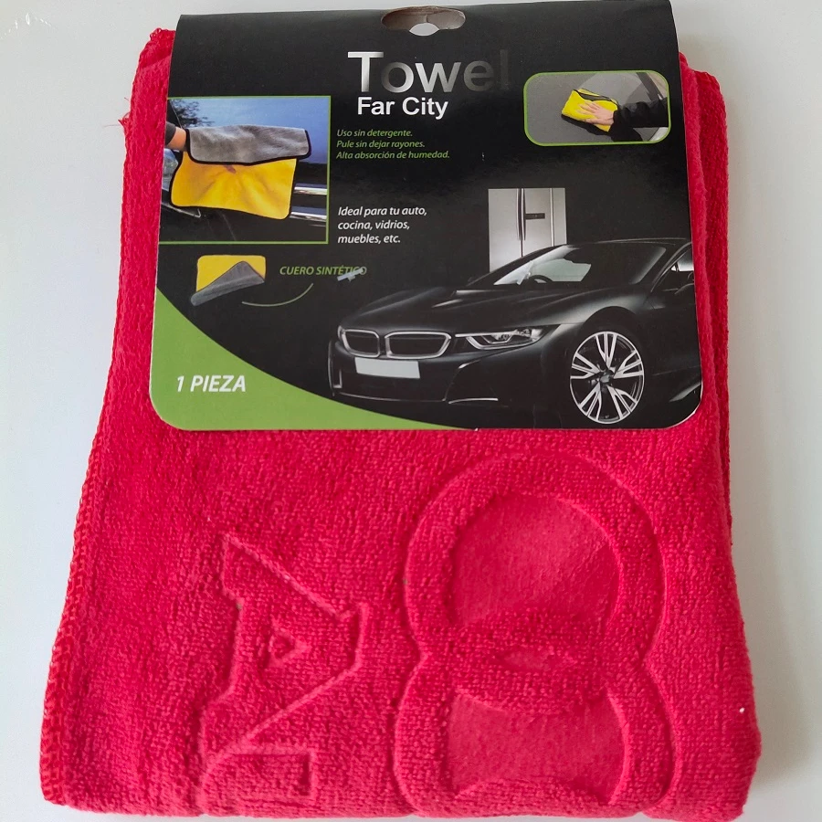 

Custom logo Premium Microfiber Cleaning Cloth/Microfiber Towel head card packing, Dark blue