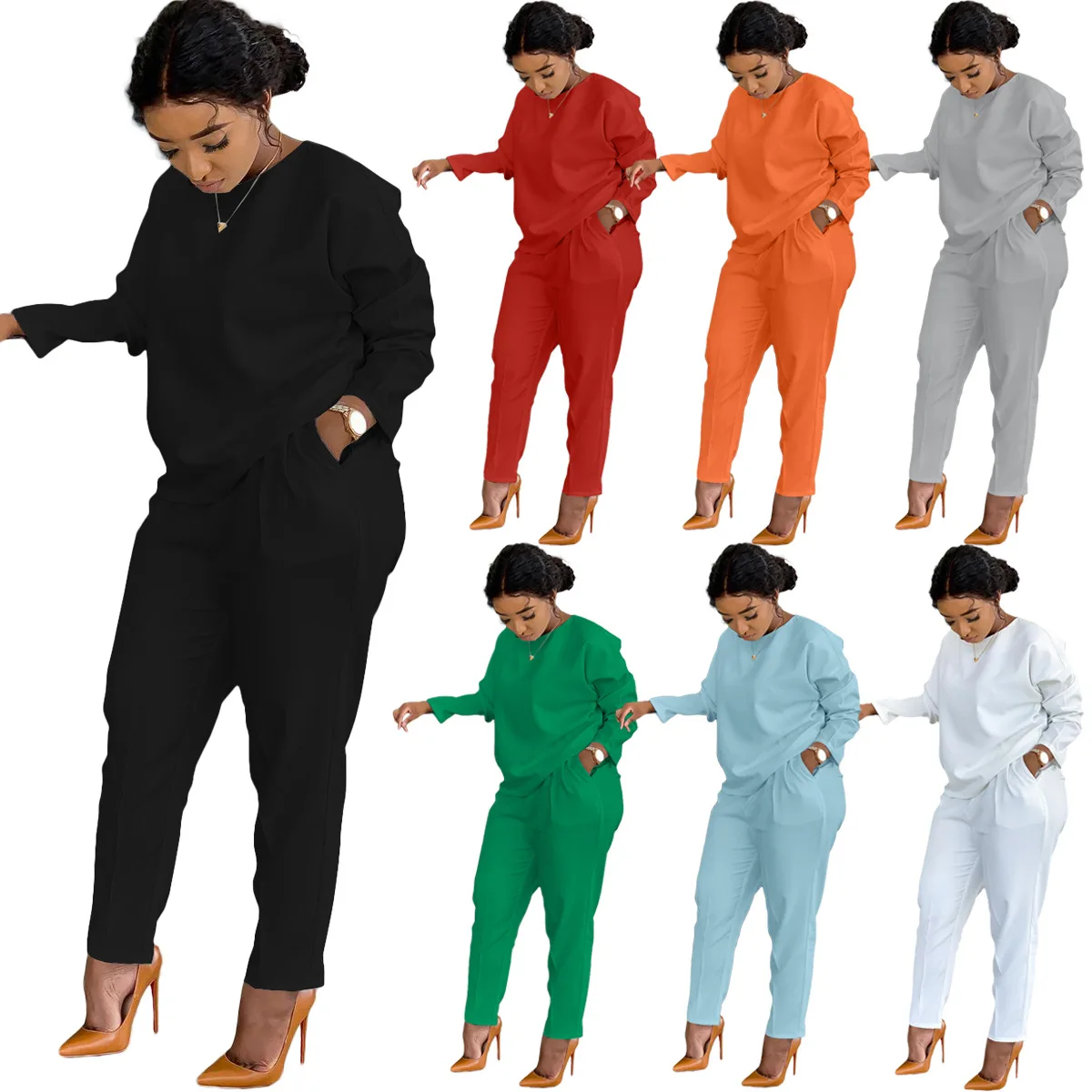 

Liu Ming 2022 New Fashion Custom Logo Tracksuit Women 2 Piece Long Sleeve Sweatshirt And Jogging Pants Set, Customized color