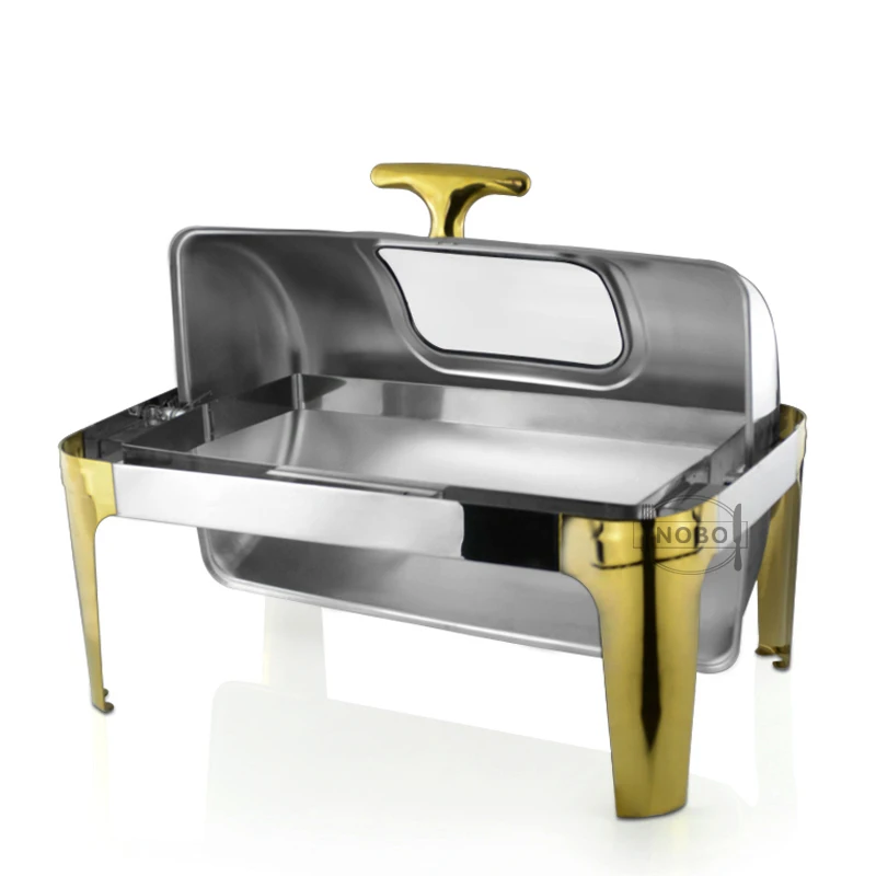 Rectangular Selfservice Commercial Food Serving Chafer Clear Dome