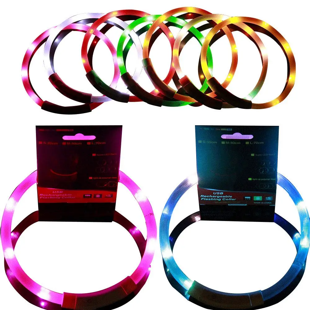 

LED Pet Luminous Collar USB Rechargeable Collar Teddy Luminous Collar Small and Medium Large Dogs Pet Supplies