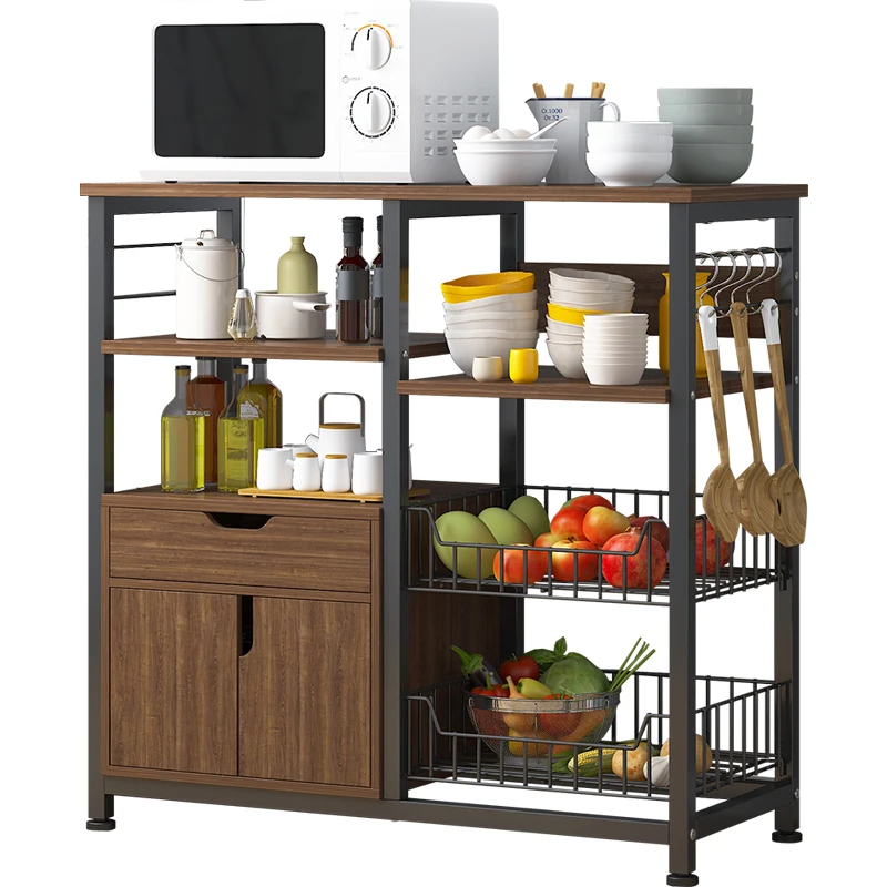 

Multi-layer save space multifunctional storage kitchen utensils rack, Black, white, wood or other custom colors