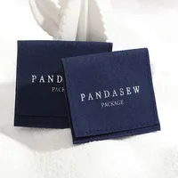 

PandaSew Blue Custom Logo Printed Envelope Flap Microfiber jewelry pouch gift packaging bag
