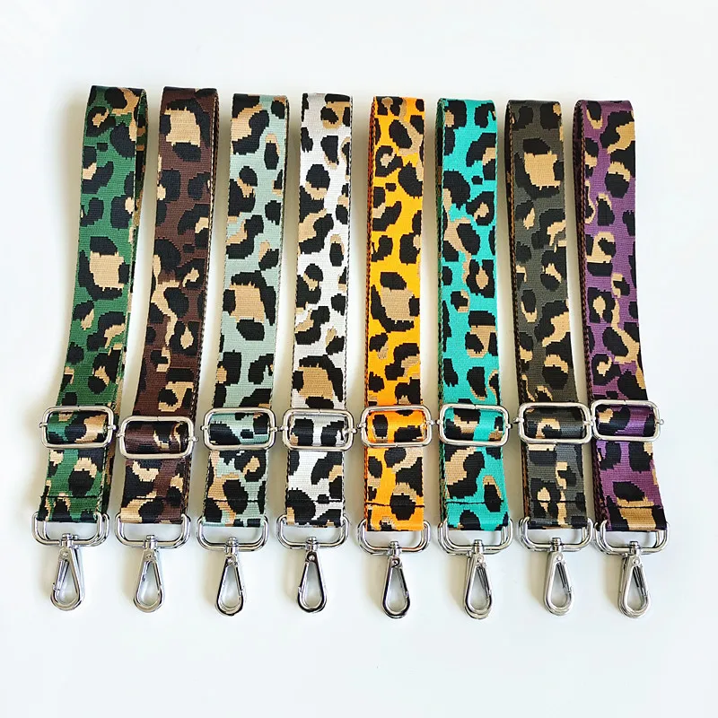 

REWIN New 3.8 cm Wide Colorful Ladies Leopard Pattern Purse Strap Single Crossbody Bag Replacement Belt for Handbag Handle, 10 colors in stock