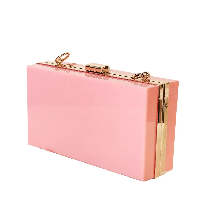 

2022 summer women's lady candy color small square chain acrylic bag, Mix colors
