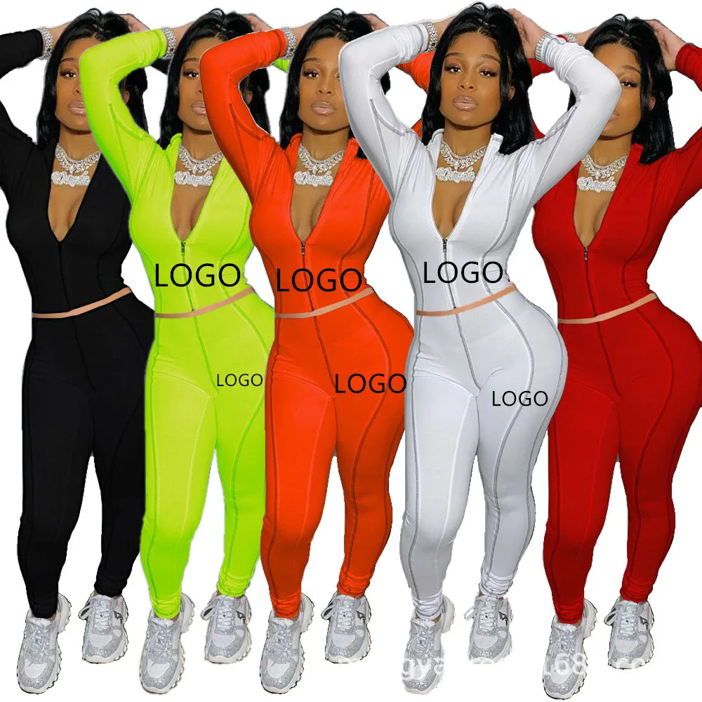 

MY167 vetements de femmes Women's Clothing yoga fitness long sleeve custom jogging suits two piece pants women workout set, 5colors