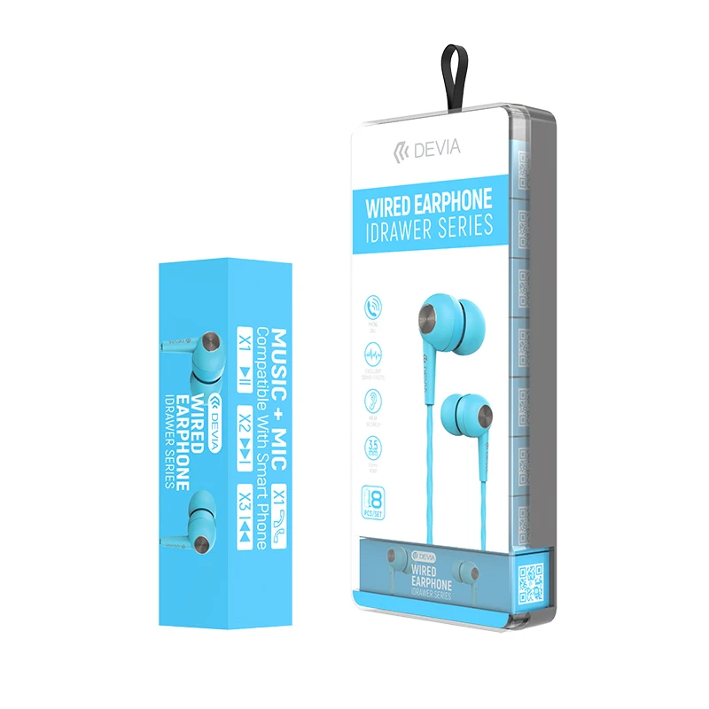 

Devia Promotional gifts wired Earphone For Cell Phone Mobile Ear Phone With Wired, Black, white, pink, blue