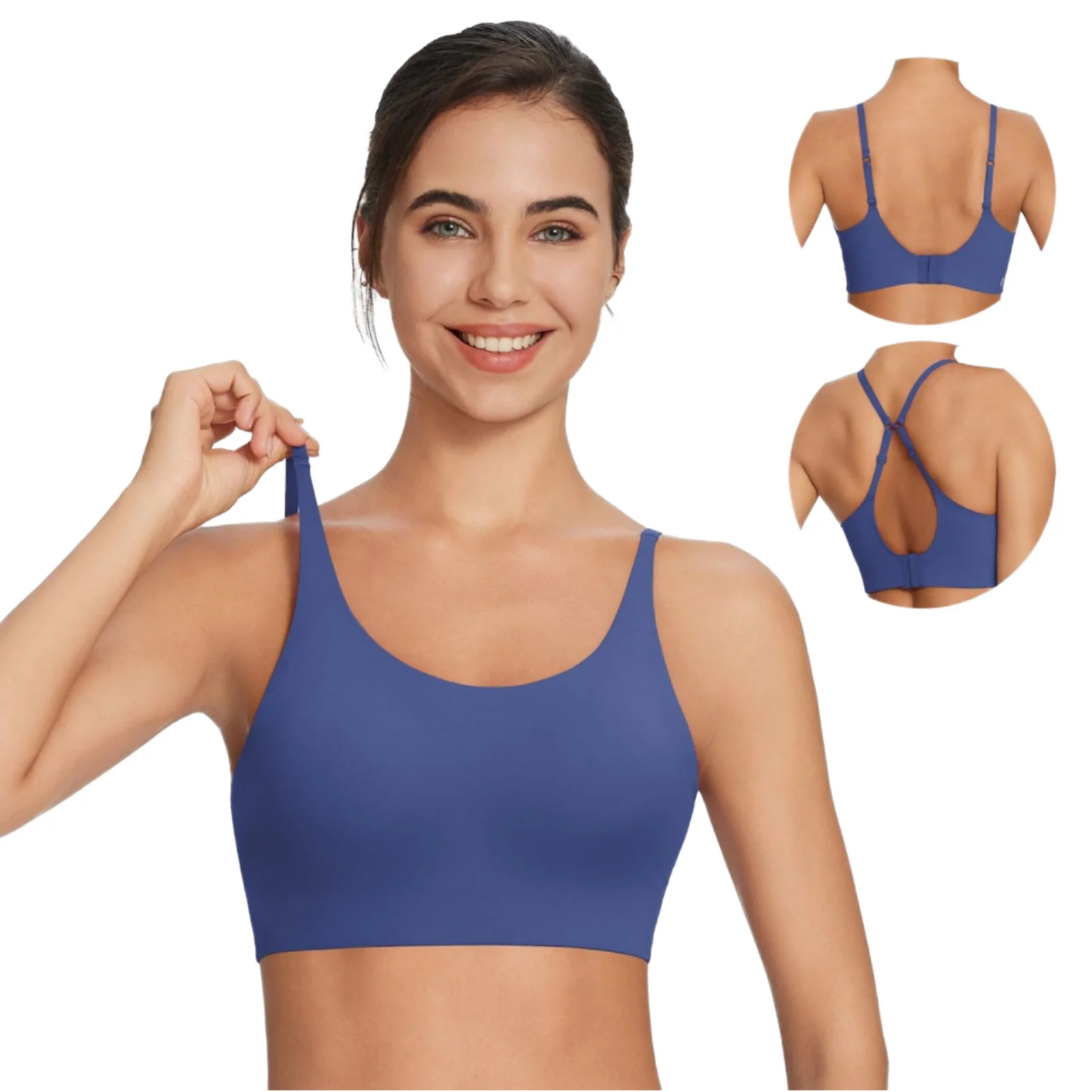 交叉绑with Nylon Cotton Blend健身用Sports Bra