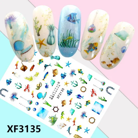 

Seaweed stickers nail art Starfish Nail Sticker For Nail Decoration, As picture