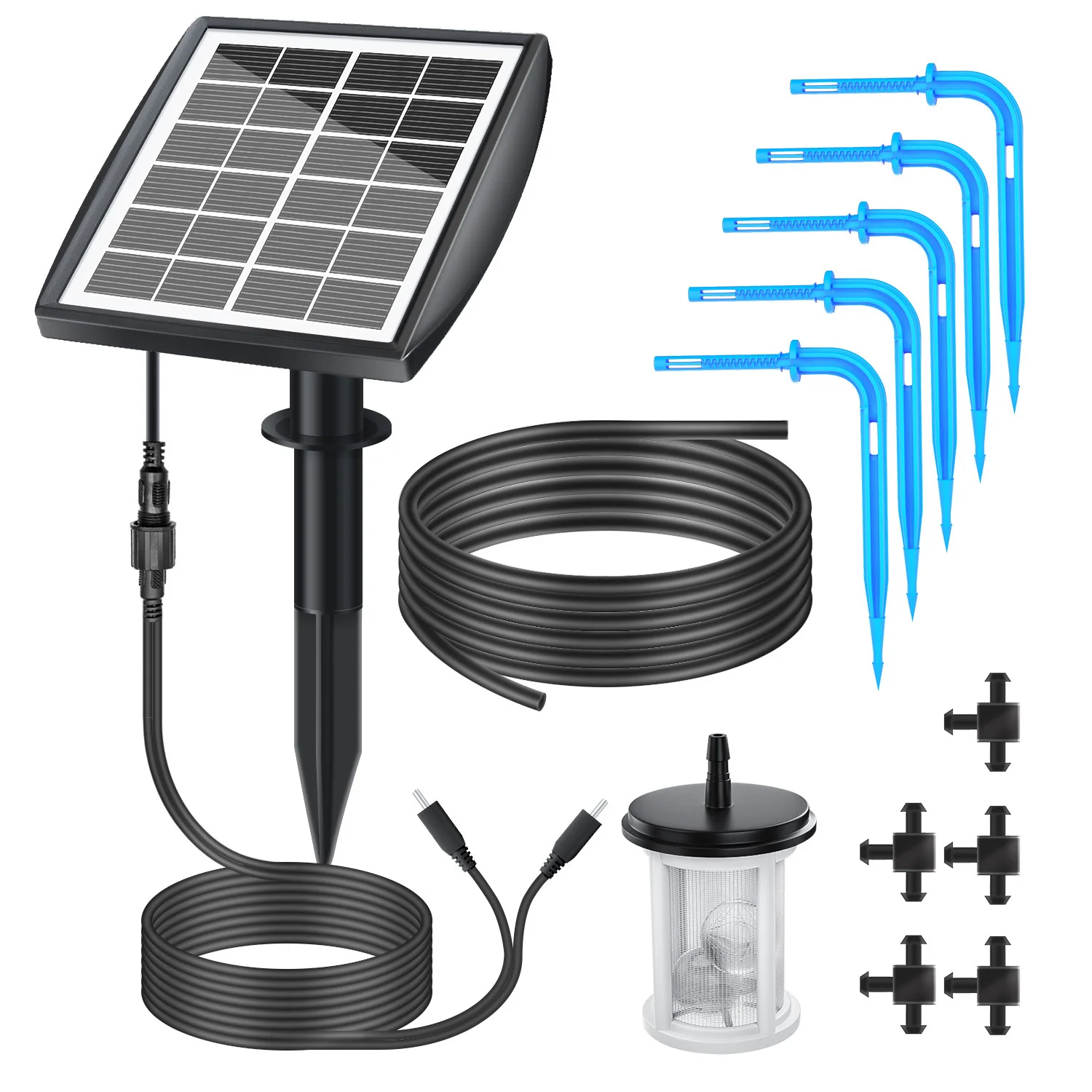 

Solar Auto Watering System Solar Powered Automatic Drip Irrigation Kit for Plants on The Balcony in The garden