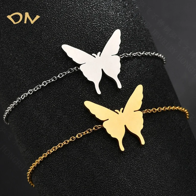 

Dina Customized Butterfly Charms Bracelet Bangle,Fashion Bracelet Stainless Steel Jewellery Gold Plated, Silver,black,gold