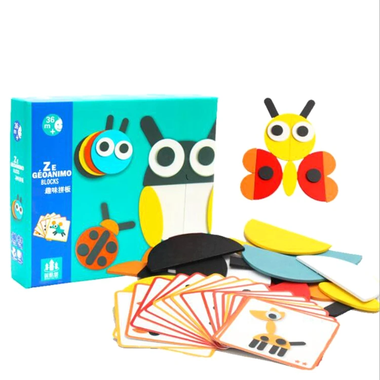 

Wholesale Montessori Kids hot selling Puzzle board Creative jigsaw toy Wooden animal puzzle toy