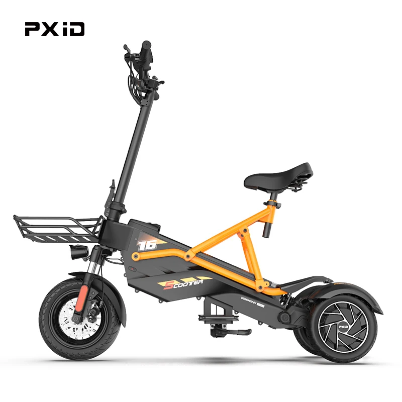 

F2-PXID designed 3 wheels powerful electric scooter/ foldable with seat for adult food delivery scooter tricycle, Oem