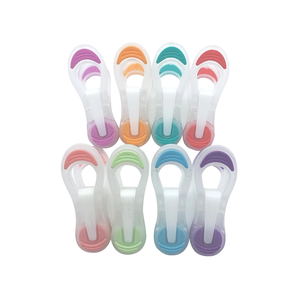 
18pcs/bag Plastic Clothes Clip 7.0cm Colored Clothespins Heavy Duty Clothes Pegs with Plastic Spring Not Rusty & Powerful 