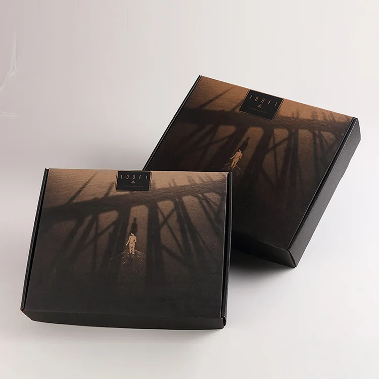 
Print logo customized shipping brown foldable packing boxes cardboard for clothes 