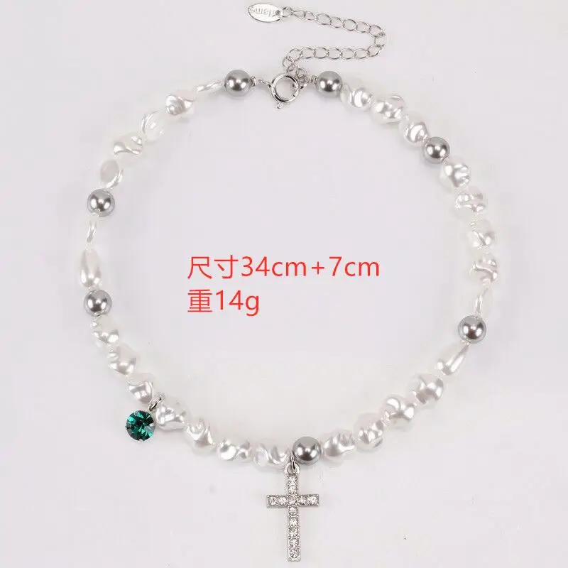 

Hasma Grace Nepal Custom Letter Cross Necklaces Choker Tennis Buddha Chunky Necklace, Gold,silver