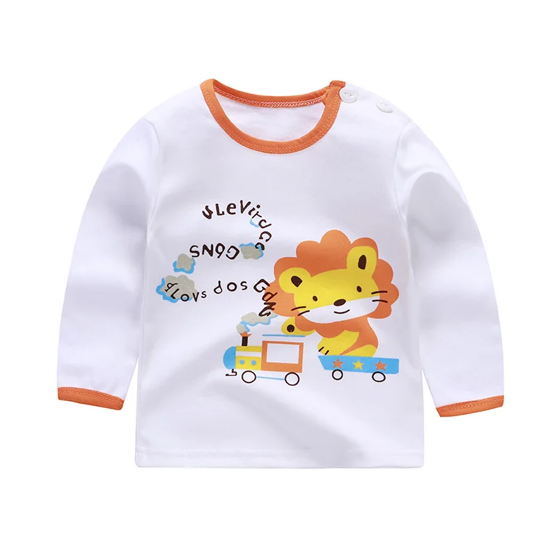 Newest  Autumn Winter Cotton T shirt Cartoon Long Sleeve Baby Boys Girls Tees Kids Children Casual Clothing O-Neck Clothes