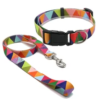 

Printing Pattern Nylon Webbing Dog Collar Leash,Custom Nylon Dog Collar And Leash Set Supplies