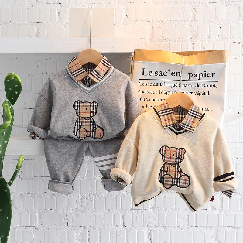 

Luxury Autumn Winter Kids Clothes Fashion Design Boys Clothing two piece pants set kids baby boys' clothing sets