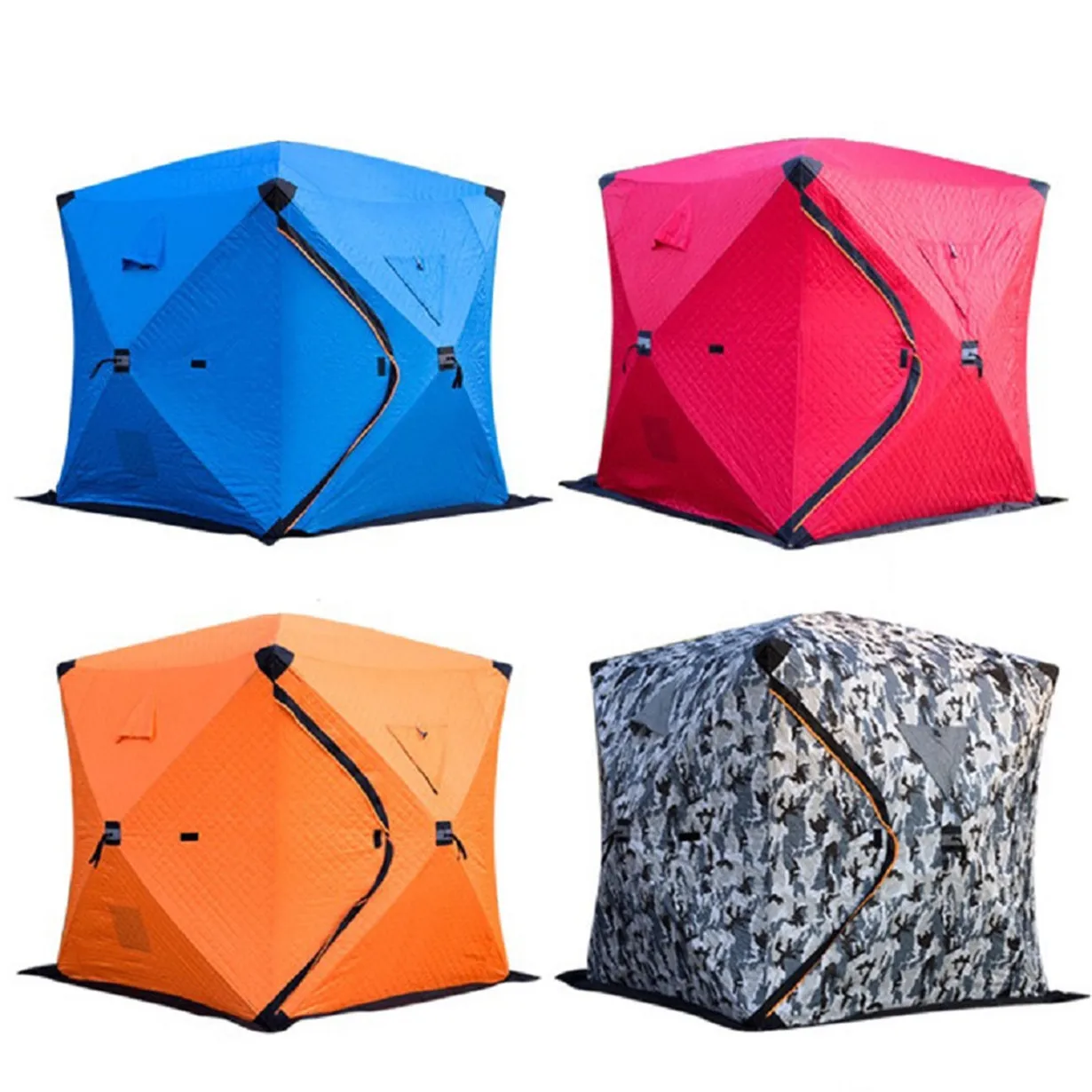 

Fishing tents winter 210D Oxford Cloth Outdoor Camping Tents Portable Cube waterproof Ice Fishing Tent, Blue,red,orange,camouflage