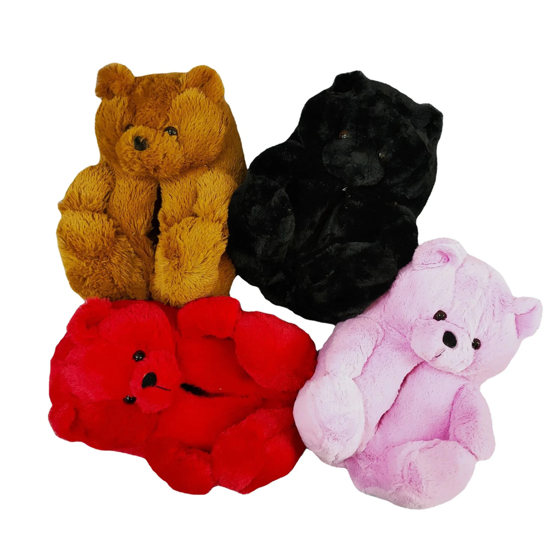 

New product teddy bear slippers thick warm Plush women's slipper for home bedroom, 7 colors