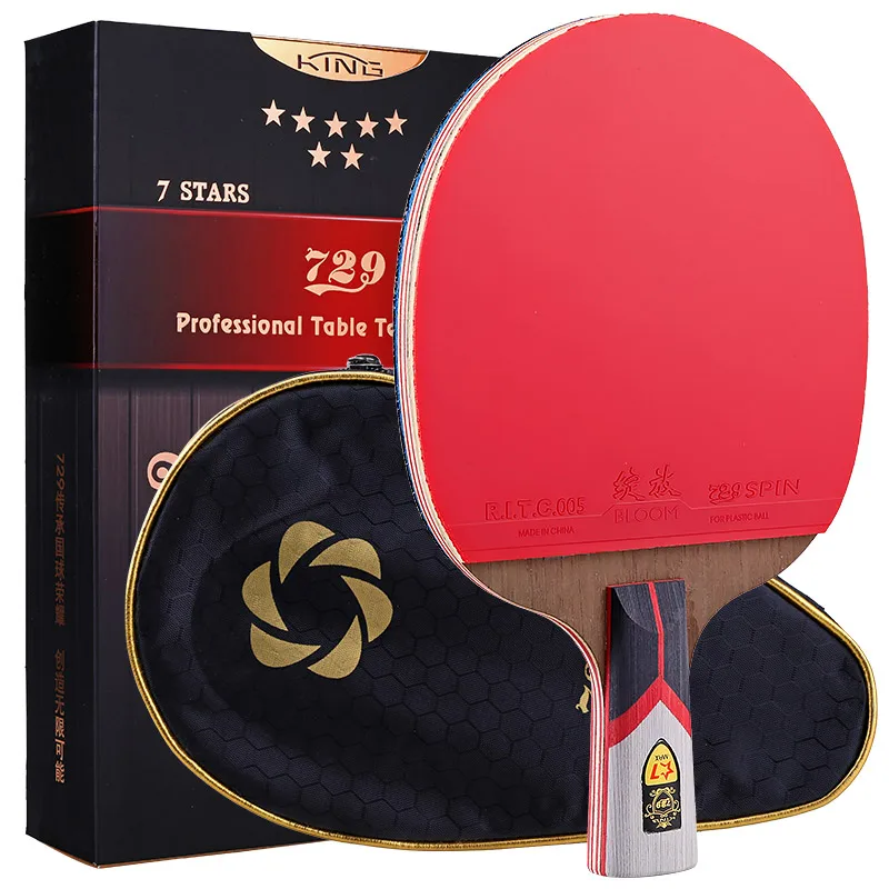 

Friendship 729 table tennis racket professional grade gold standard 7-star authentic student PingPong Racket, Red+black