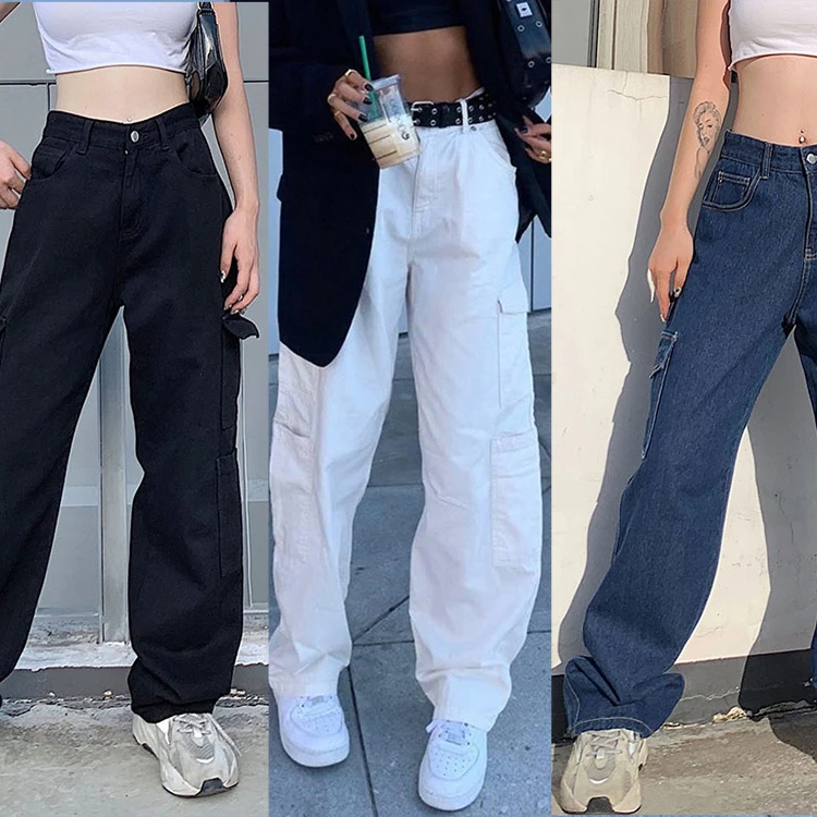 New Arrival Good Quality 2021 Fashion Casual Women Denim Pants Wide Leg Bottoms Ladies Trousers Jeans Pants