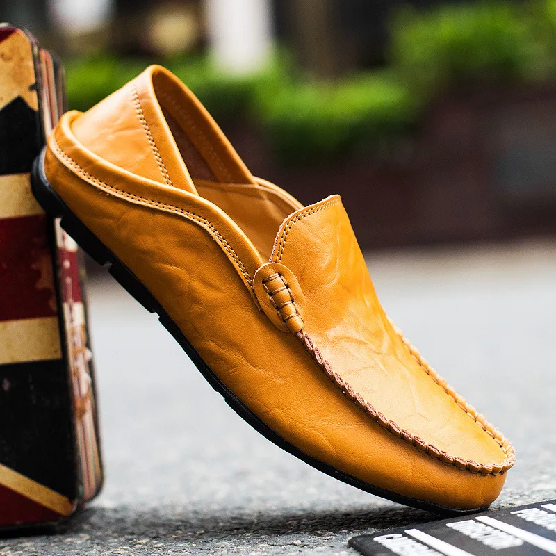 

Mens Leather Shoes Slip On Loafers Casual Fashion Sneakers Driving Moccasins
