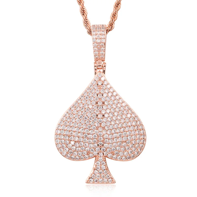 

Personalized Hip Hop Jewelry Bling Bling heart Pendant Necklace