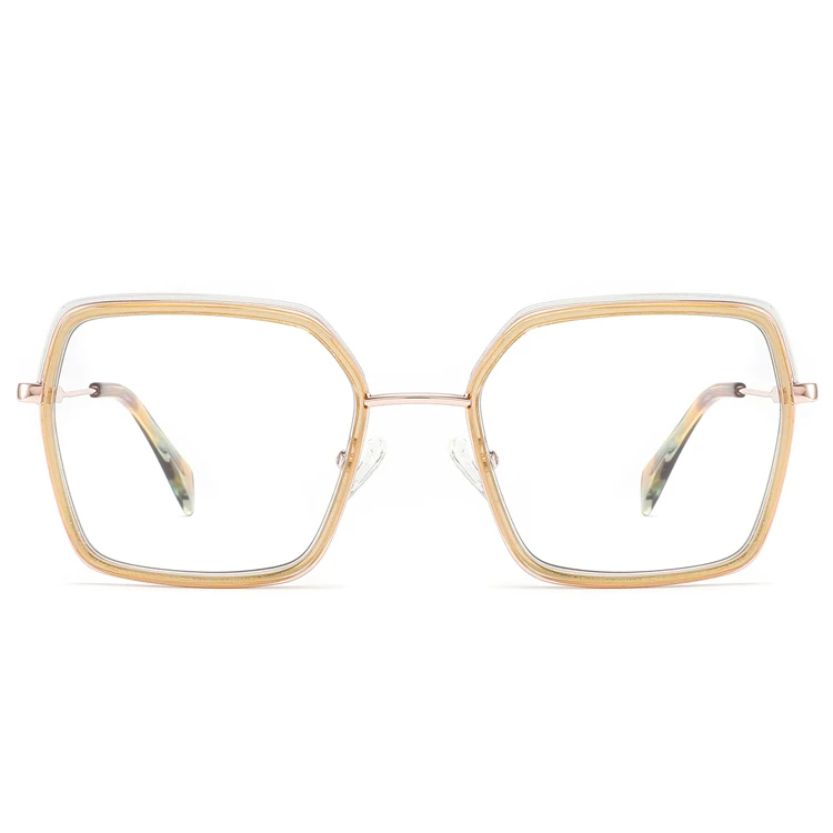 

Hand Made Metal Acetate Eye Glasses Frame Simple Design Hot Selling Optical Glasses, 5 colors