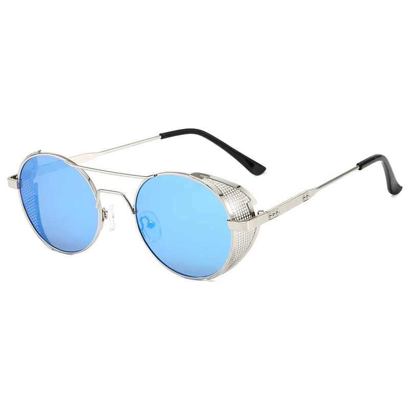 

Model 12061 Hot Sale Top Bar Mens Steampunk 2021 Vintage Retro Round Metal Sunglasses UV400 Supplier Classical Fashion Glasses