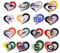 

manufacturer custom america football 32 teams pennant heart shape logo nfl pendant new england patriots charms