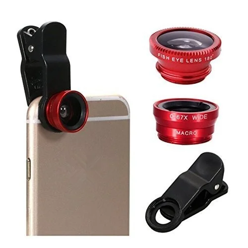 

Deetin Wholesale 3 in 1 Fish eye Lens selfie Wide Angle mobile phone fisheye Lenses For iPhone 5 6 7 plus for Smartphone Camera, Red,black,silver,blue,gold,pink