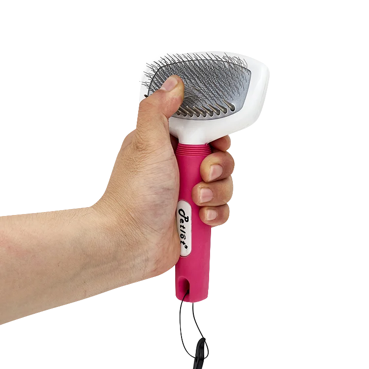 

Amazon Hot Sale Brush For Dog And Cat 2021 New Design Pet Hair Remover Brush With Open Knot Rake, Pink