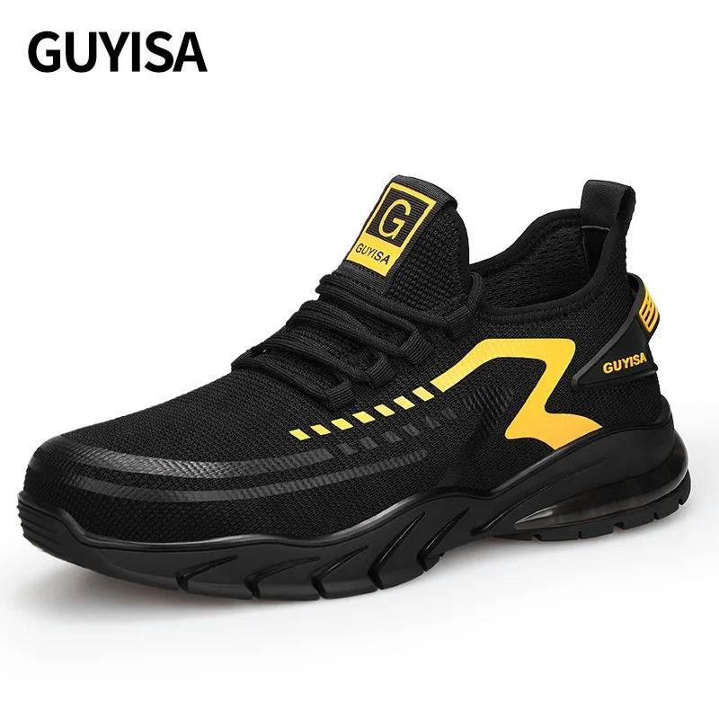 

GUYISA Outdoor casual safety shoes wear-resistant rubber soles for fast delivery men's work steel toe safety shoes