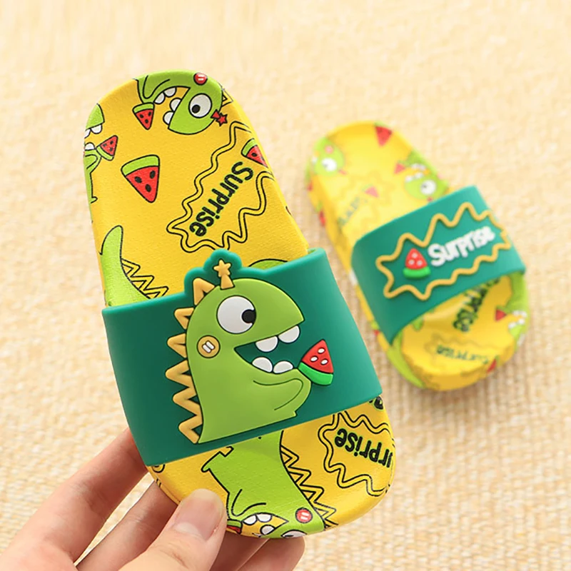 

Watermelon Dinosaur Kids Slippers for Boys Girls New Summer Kids Beach Shoes Baby Toddler Soft Indoor Slippers Children Slippers