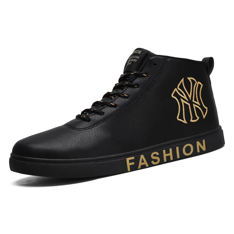 

High quality custom logo leather men's high-top casual shoes sports shoes
