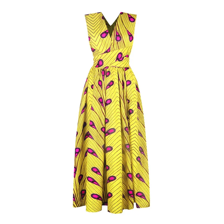 

Wholesale Women Night Club Digital Print Dresses Plus Size African Long Slit Dress