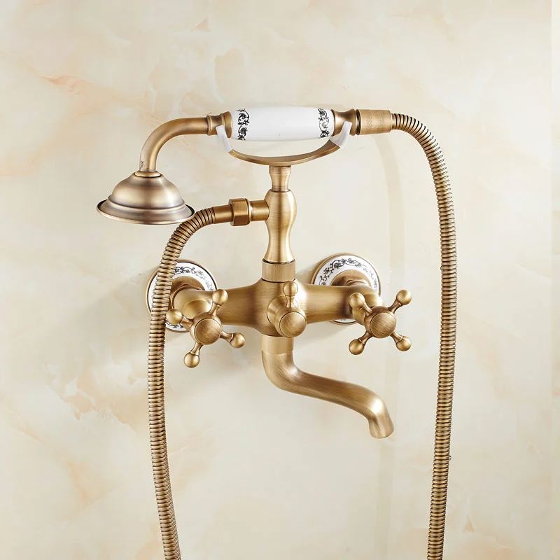 Modern Wall Mounted Black Single Lever Brass Bath Shower Faucet Bathtub Mixer