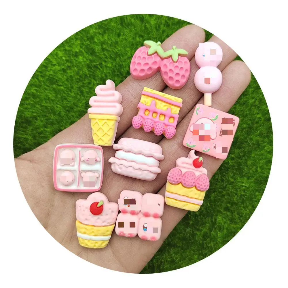 

Pink Kawaii Food Resin Cabochon For Embellishment Accessories Scrapbooking DIY Crafts